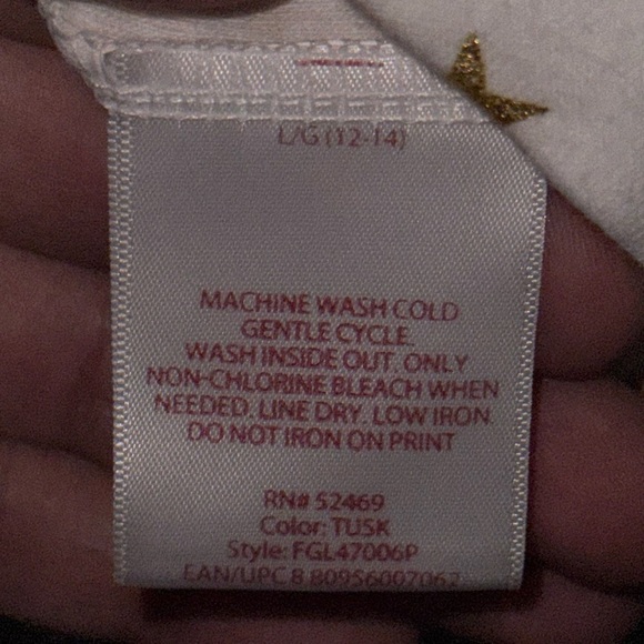 Faded Glory Women's LG 12-14 White Gold Star Print Long Sleeve T-Shirt Top NWT - Picture 13 of 14